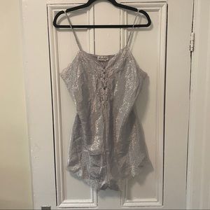 Vintage Lingerie Romper (Light Blue)